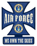 "Air Force" Iron Cross Metal Sign